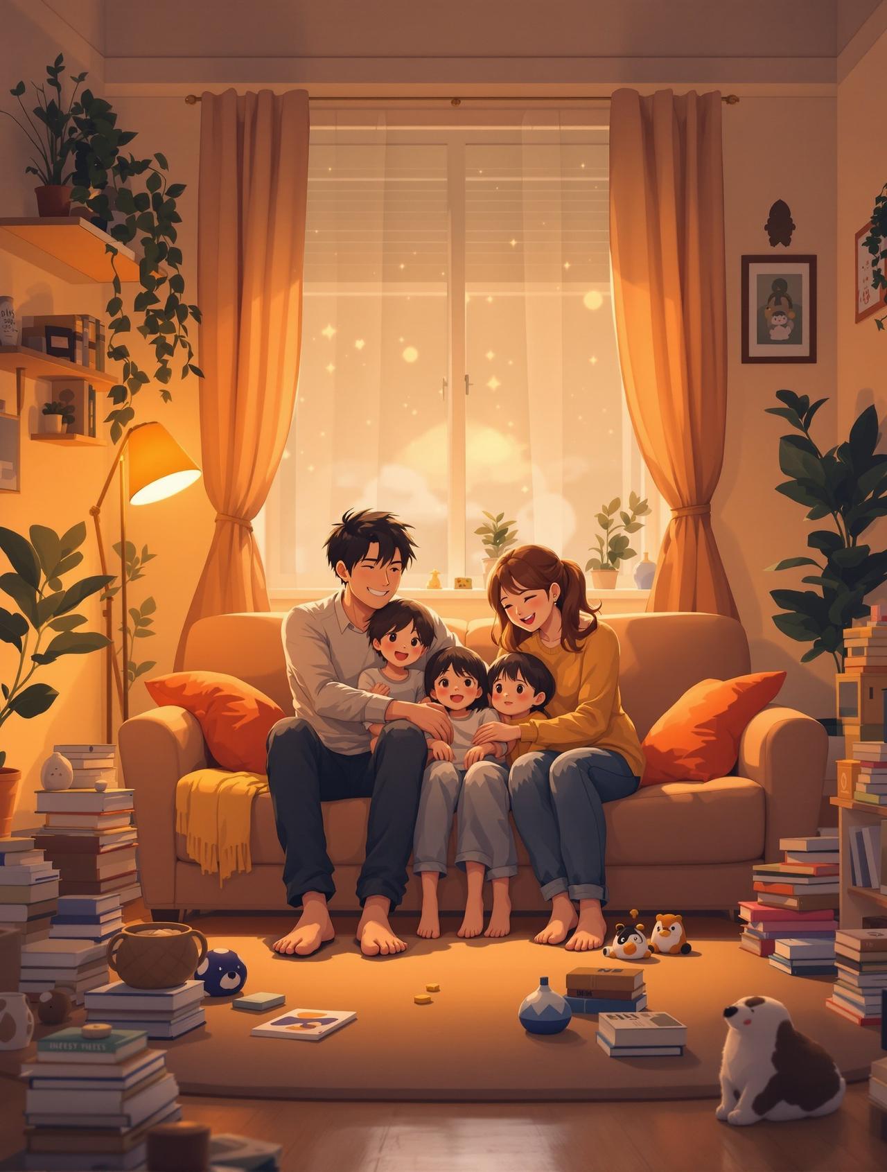 黄果漫剧作品 - 小小屋檐下，温情家庭题材动漫短剧